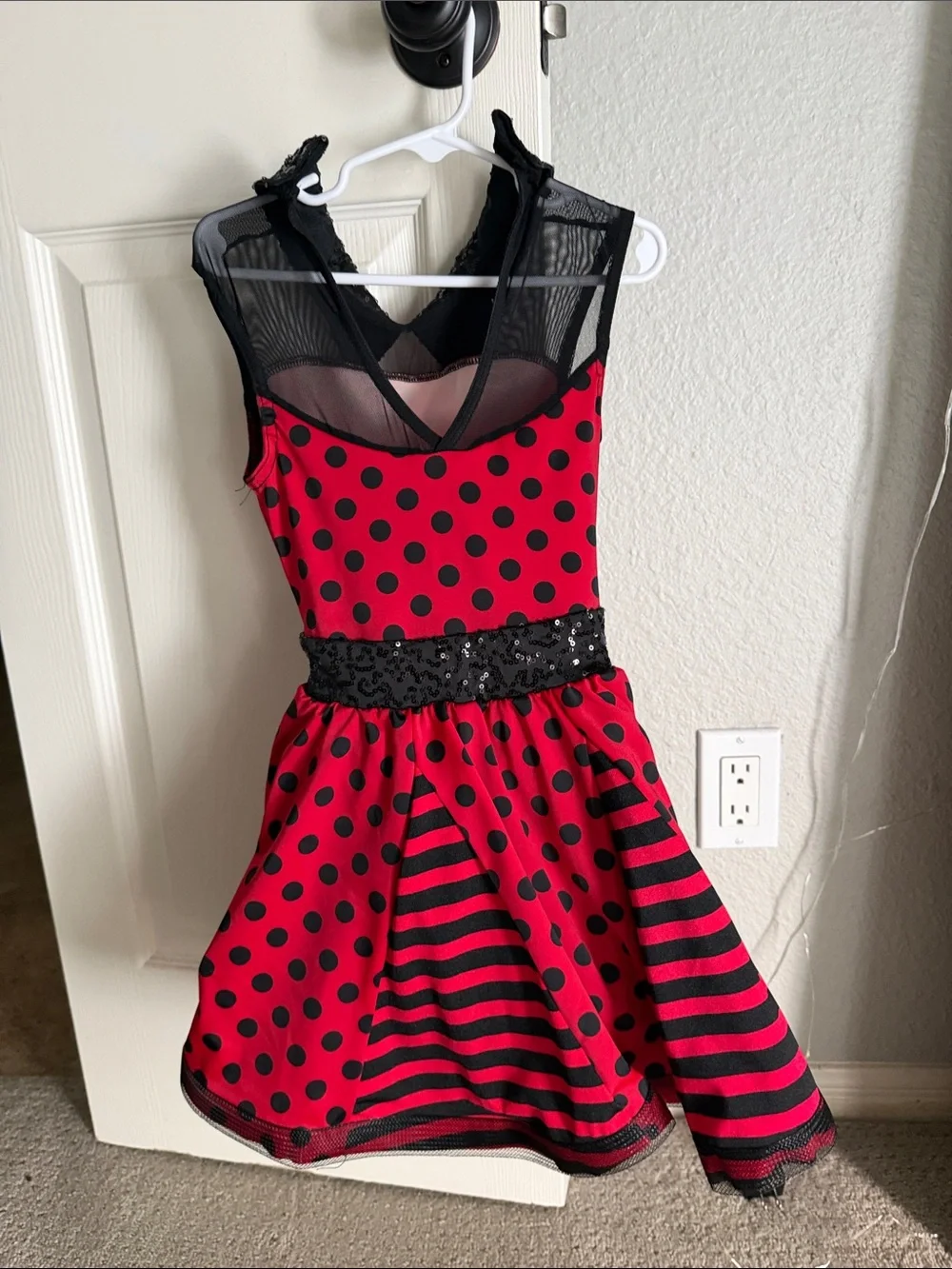 Weissman Red and Black Polka Dot Dance Costume